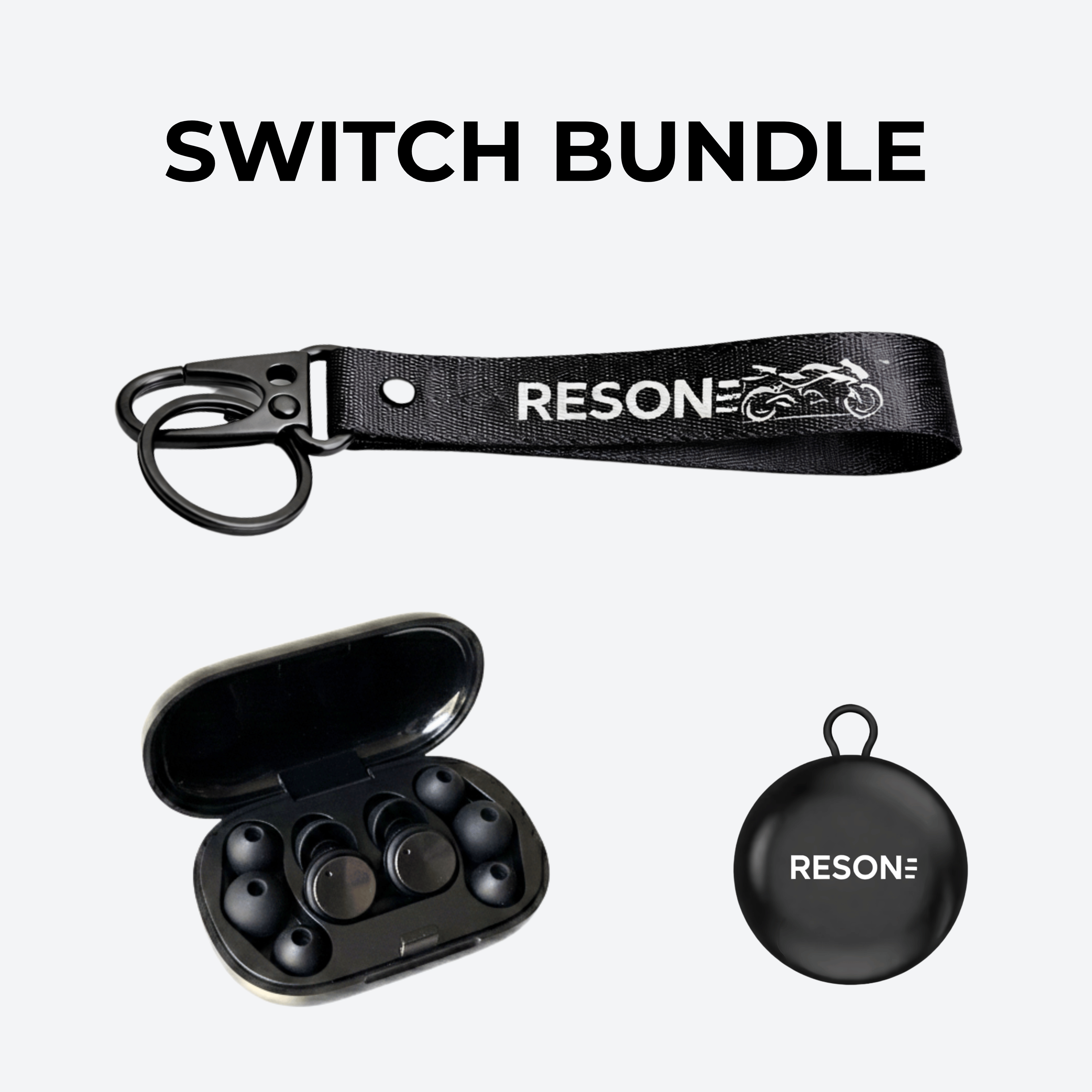 RESON Switch motorcycle earplug bundle 18–30dB
