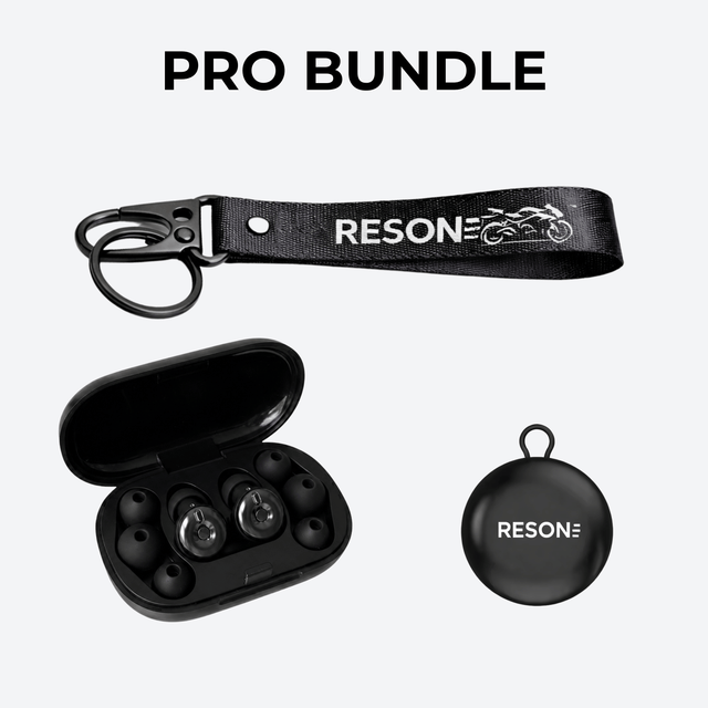 RESON Pro motorcycle earplug bundle 12–32dB