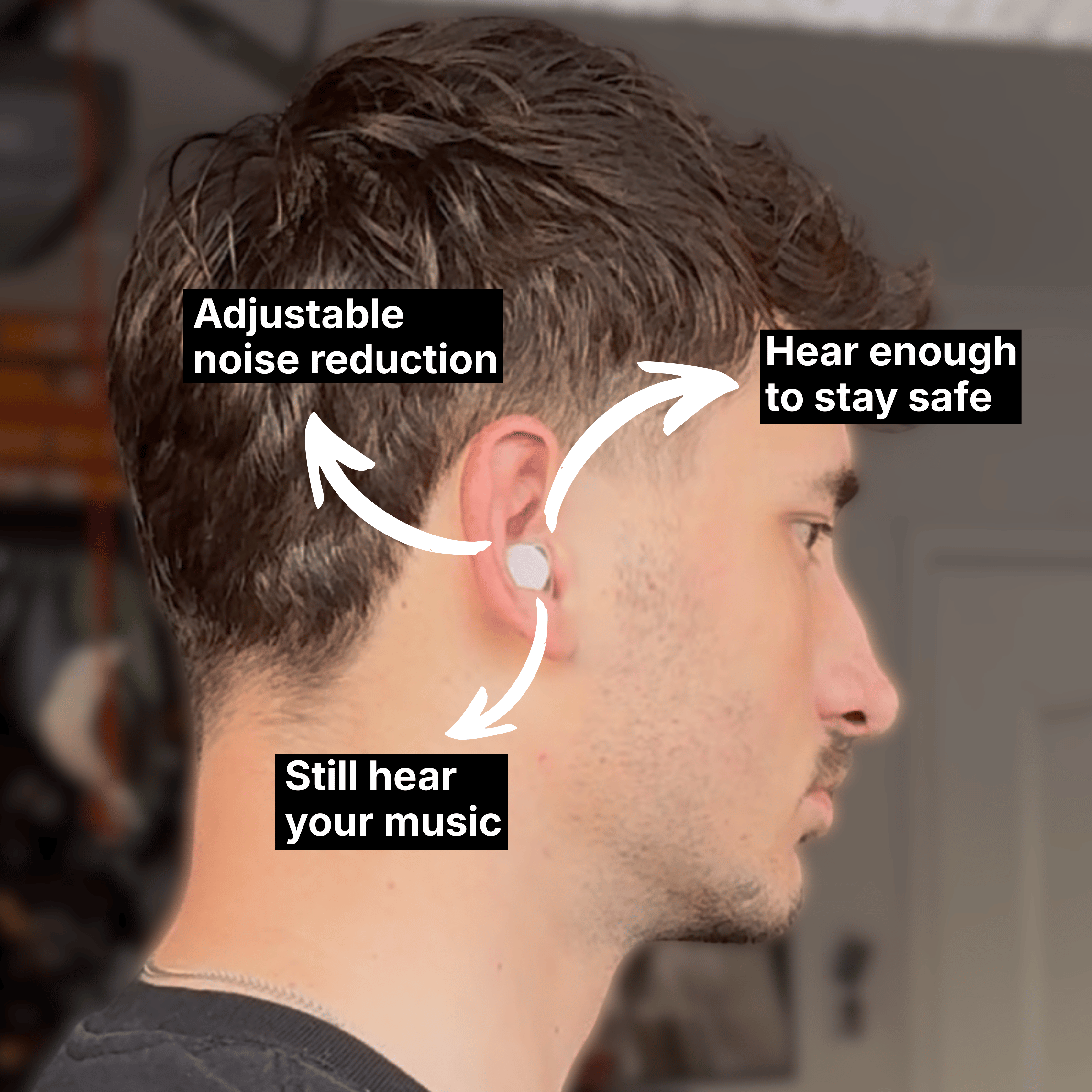 Adjustable Moto Earplugs - 18-26dB