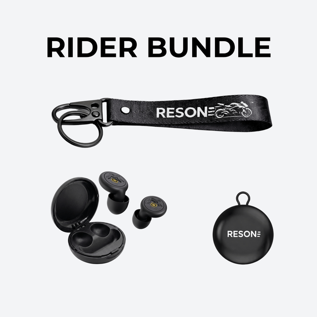RESON Rider Bundle — Original 28dB motorcycle earplugs with carry case