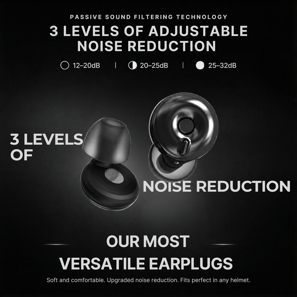 Pro Moto Earplugs: 12 - 32dB